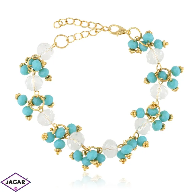 Bransoletka szlifowane koraliki - blue - BRA2080 Bransoletka szlifowane koraliki - blue - BRA2080