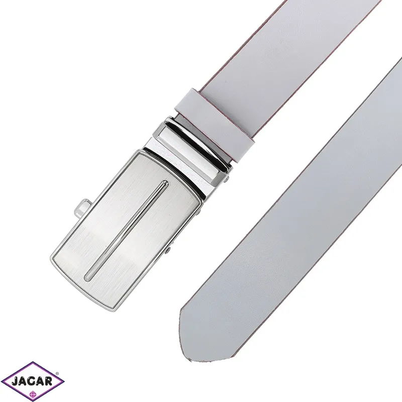 Pasek skórzany męski - automat szary - 3cm BLM171 Pasek skórzany męski - automat szary - 3cm BLM171