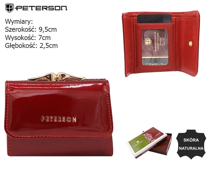 Portfel skórzany damski PTN 455287-SH Red P2689 Portfel skórzany damski PTN 455287-SH Red P2689