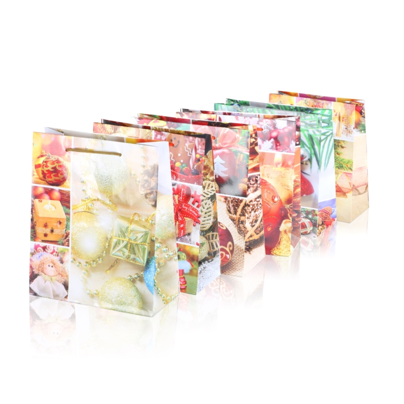 Torebki prezentowe świąteczne 22x18cm 12szt TP516 Torebki prezentowe świąteczne 22x18cm 12szt TP516