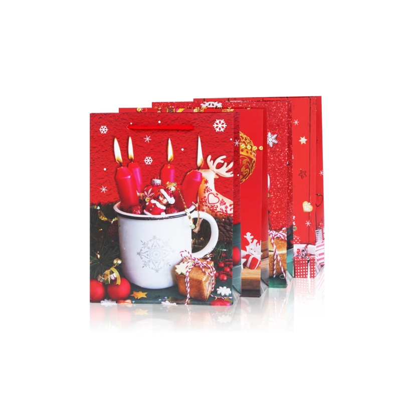 Torebki prezentowe świąteczne 24x18cm 12szt TP533 Torebki prezentowe świąteczne 24x18cm 12szt TP533