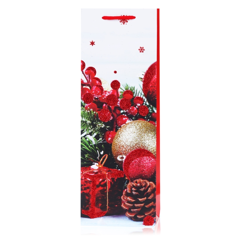 Torebki świąteczne na butelkę 35x12cm 12szt TP567 Torebki świąteczne na butelkę 35x12cm 12szt TP567