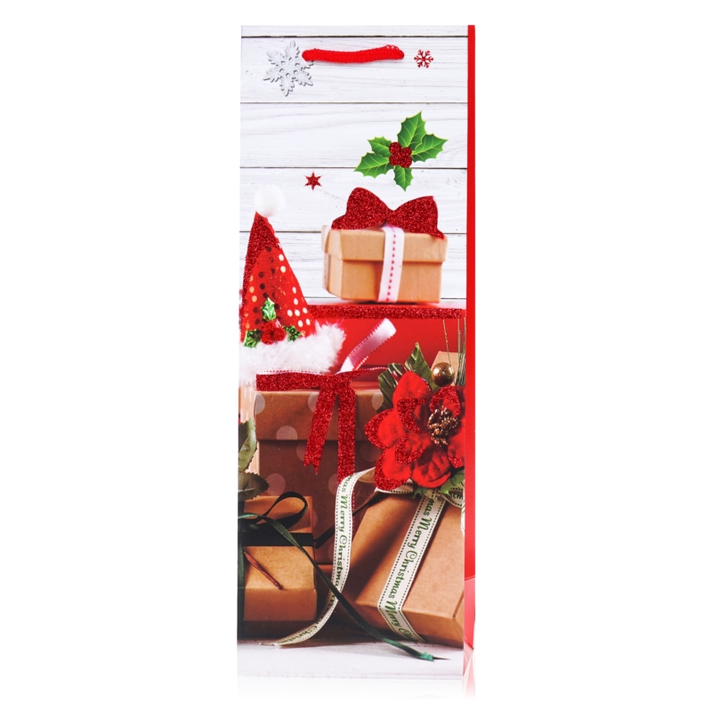 Torebki świąteczne na butelkę 35x12cm 12szt TP567 Torebki świąteczne na butelkę 35x12cm 12szt TP567