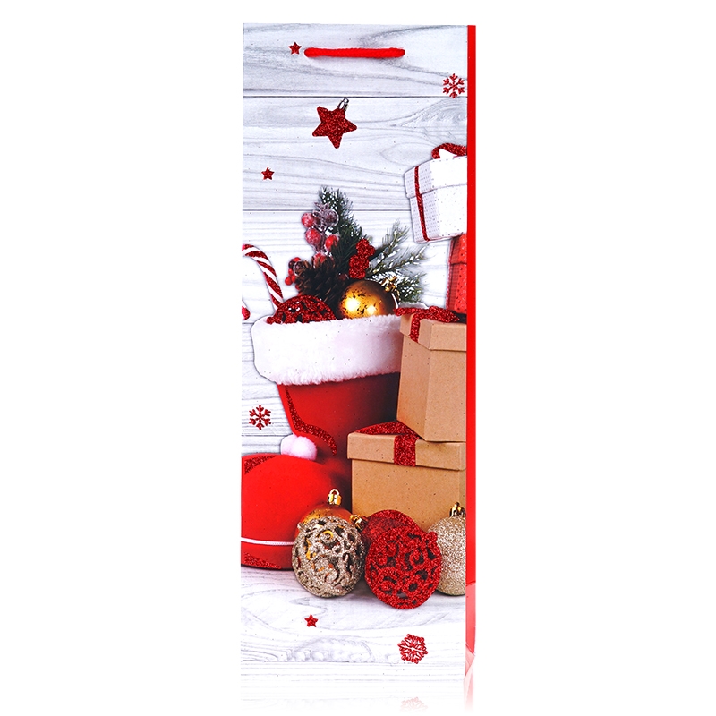 Torebki świąteczne na butelkę 35x12cm 12szt TP567 Torebki świąteczne na butelkę 35x12cm 12szt TP567