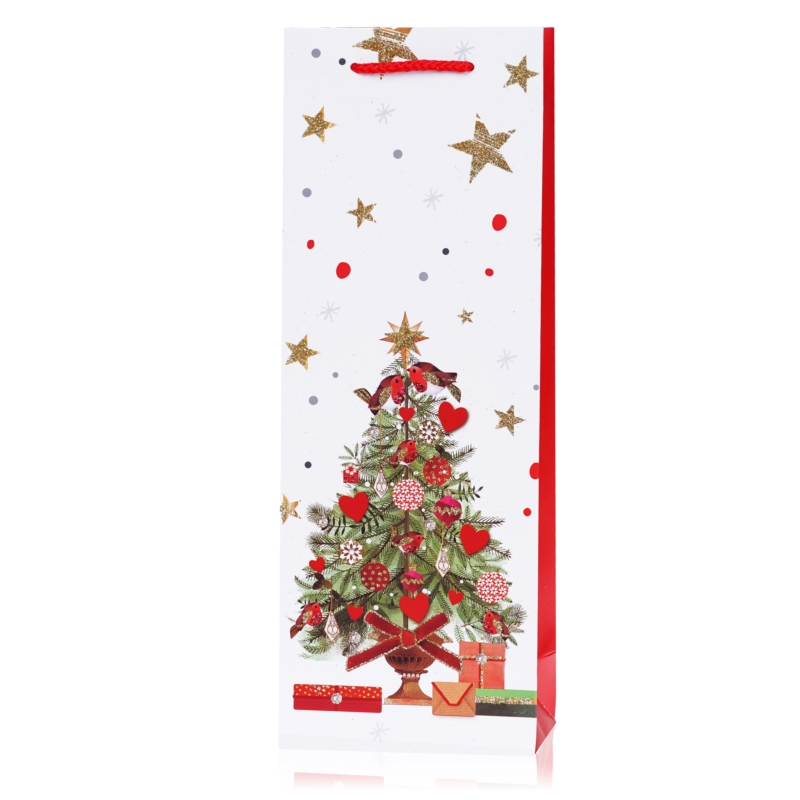 Torebki świąteczne na butelkę 35x12cm 12szt TP569 Torebki świąteczne na butelkę 35x12cm 12szt TP569