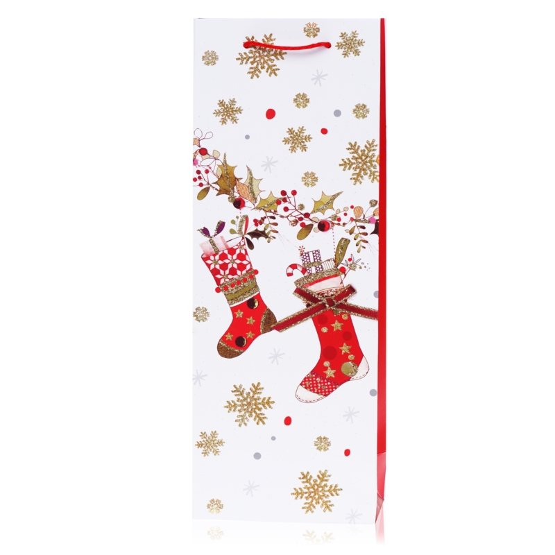 Torebki świąteczne na butelkę 35x12cm 12szt TP569 Torebki świąteczne na butelkę 35x12cm 12szt TP569