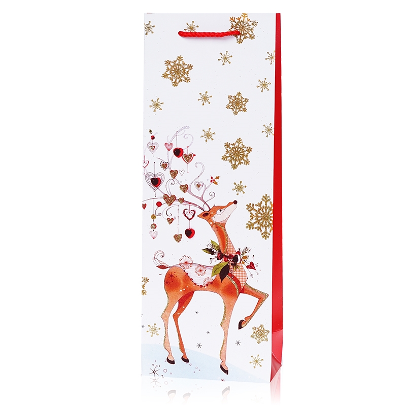 Torebki świąteczne na butelkę 35x12cm 12szt TP569 Torebki świąteczne na butelkę 35x12cm 12szt TP569