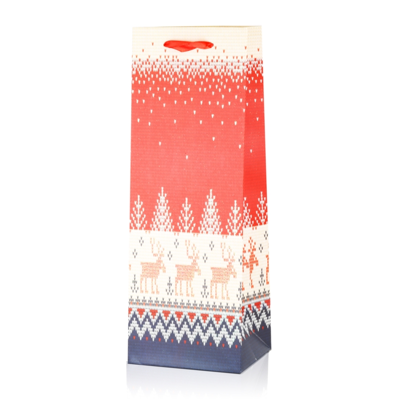 Torebki świąteczne na butelkę 35x12cm 12szt TP573 Torebki świąteczne na butelkę 35x12cm 12szt TP573