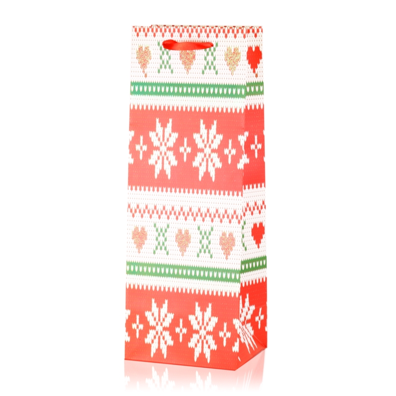 Torebki świąteczne na butelkę 35x12cm 12szt TP573 Torebki świąteczne na butelkę 35x12cm 12szt TP573