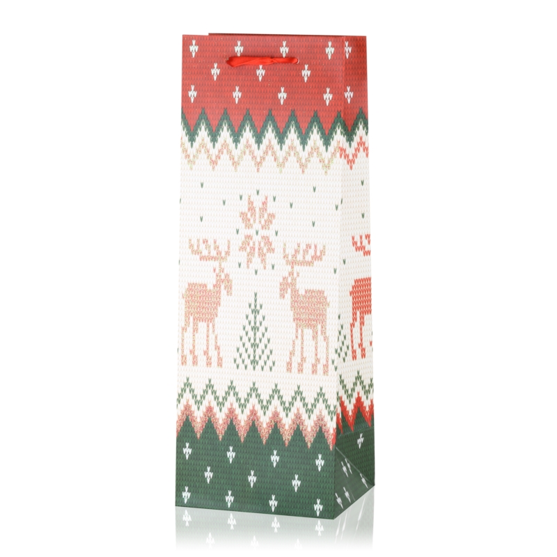 Torebki świąteczne na butelkę 35x12cm 12szt TP573 Torebki świąteczne na butelkę 35x12cm 12szt TP573