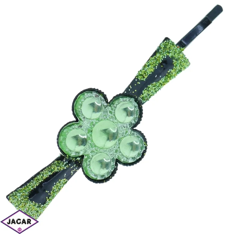 Wsuwka z brokatem i kwiatkiem - 6cm - OS632 Wsuwka z brokatem i kwiatkiem - 6cm - OS632