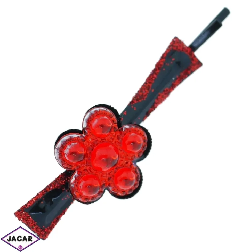 Wsuwka z brokatem i kwiatkiem - 6cm - OS632 Wsuwka z brokatem i kwiatkiem - 6cm - OS632