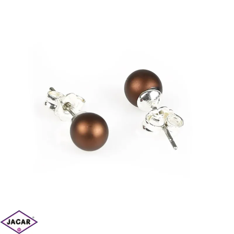 Kolczyki czeskie perła mat. brąz 0,6cm - EA2661 Kolczyki czeskie perła mat. brąz 0,6cm - EA2661