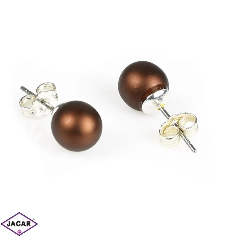 Kolczyki czeskie perła mat. braz 0,8cm - EA2662 Kolczyki czeskie perła mat. braz 0,8cm - EA2662