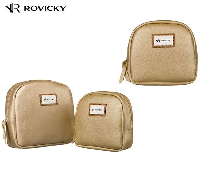 Zestaw kosmetyczke 2szt R-261 20cm Złoto KOS566 Zestaw kosmetyczke 2szt R-261 20cm Złoto KOS566