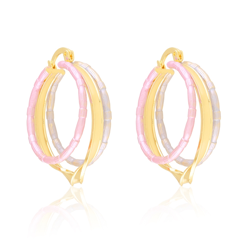 Kolczyki 14k koła 3cm bicolor Milan EAP45919 Kolczyki 14k koła 3cm bicolor Milan EAP45919