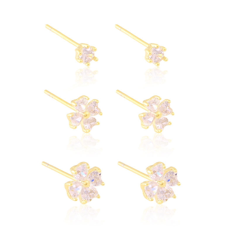 Kolczyki 14k sztyfty 3pary/op  EAP46038