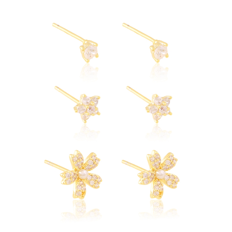 Kolczyki 14k sztyfty 3pary/op EAP46046 Kolczyki 14k sztyfty 3pary/op EAP46046