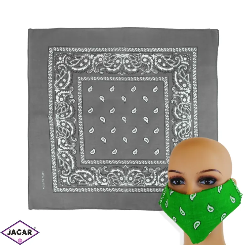 Chustka bandanka 55x55cm - szara - WO1027 Chustka bandanka 55x55cm - szara - WO1027