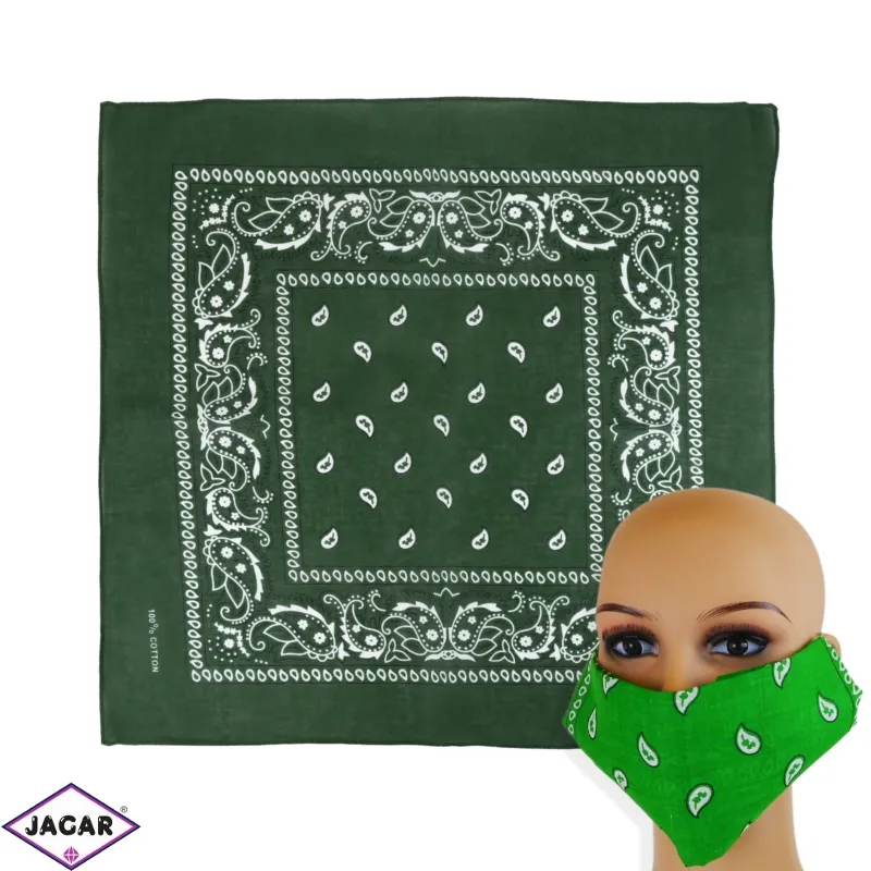 Chustka bandanka 55x55cm - zieleń - WO1030 Chustka bandanka 55x55cm - zieleń - WO1030