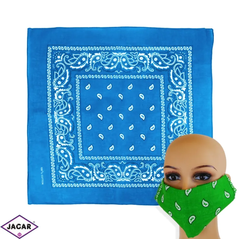 Chustka bandanka 55x55cm - niebieska - WO1037
