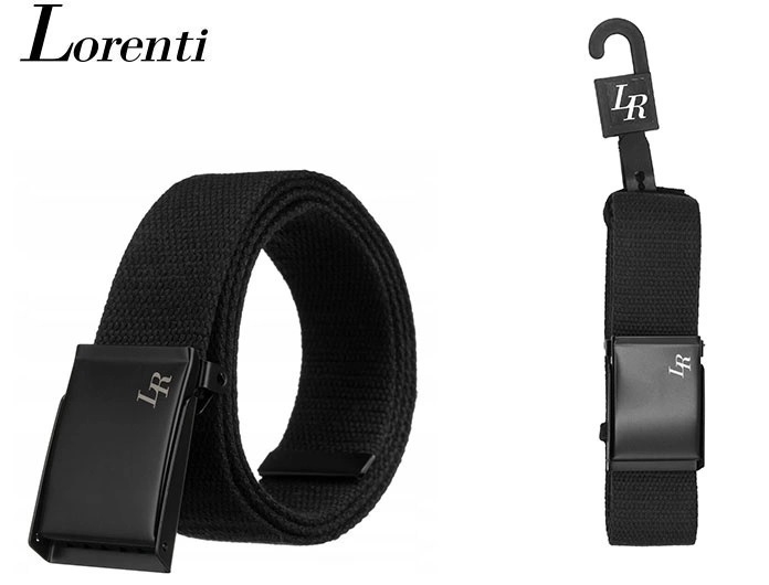Pasek parciany 3,5cm czarny BL656