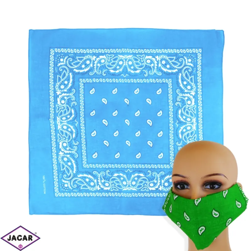 Chustka bandanka 55x55cm- błękitna - WO1038 Chustka bandanka 55x55cm- błękitna - WO1038