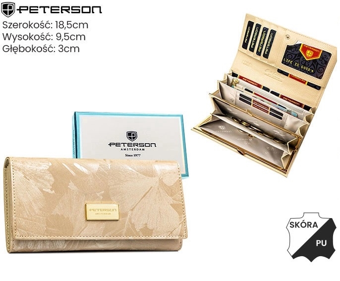 Portfel damski skóra+PU PTN PS122-MLF Beige P2706