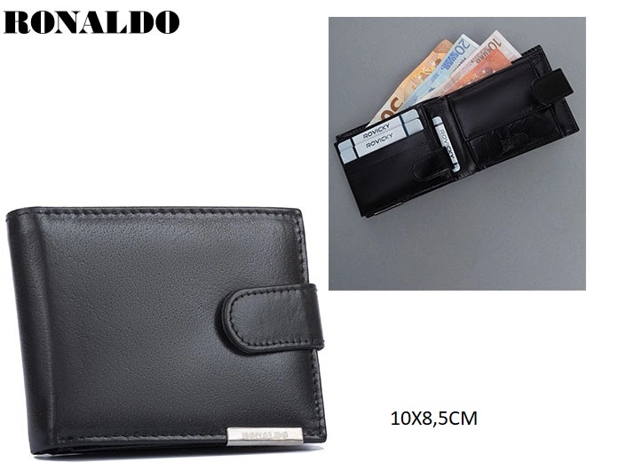 Portfel męski skórzany RM-05l-BFC Black P2709