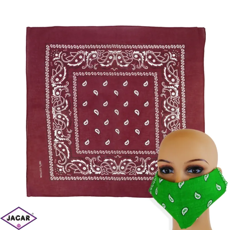 Chustka bandanka 55x55cm - bordowa - WO1041 Chustka bandanka 55x55cm - bordowa - WO1041