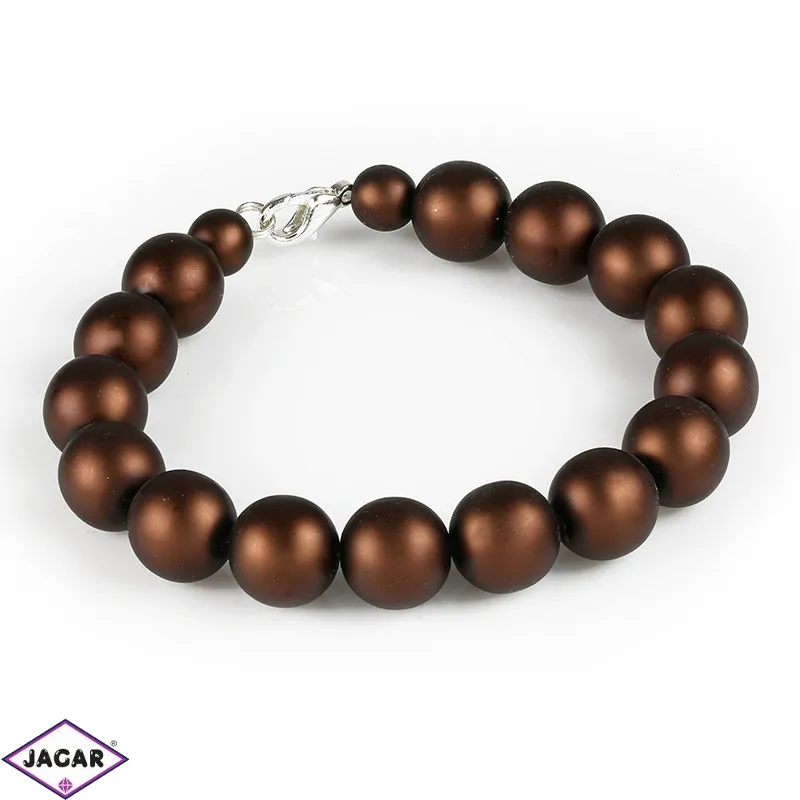 Bransoletka czeska perła brązowa mat.1,2cm BRA2220