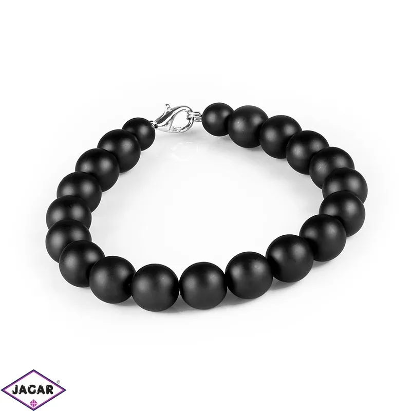 Bransoletka perła czeska czarna mat. 1cm BRA2223 Bransoletka perła czeska czarna mat. 1cm BRA2223