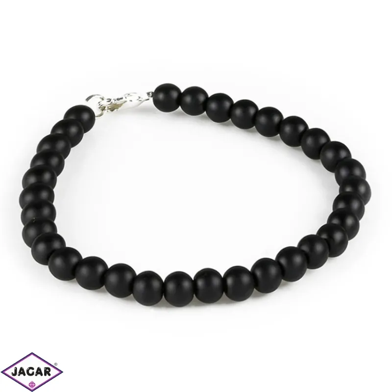 Bransoletka perła czeska czarna mat. 0,6cm BRA2224 Bransoletka perła czeska czarna mat. 0,6cm BRA2224