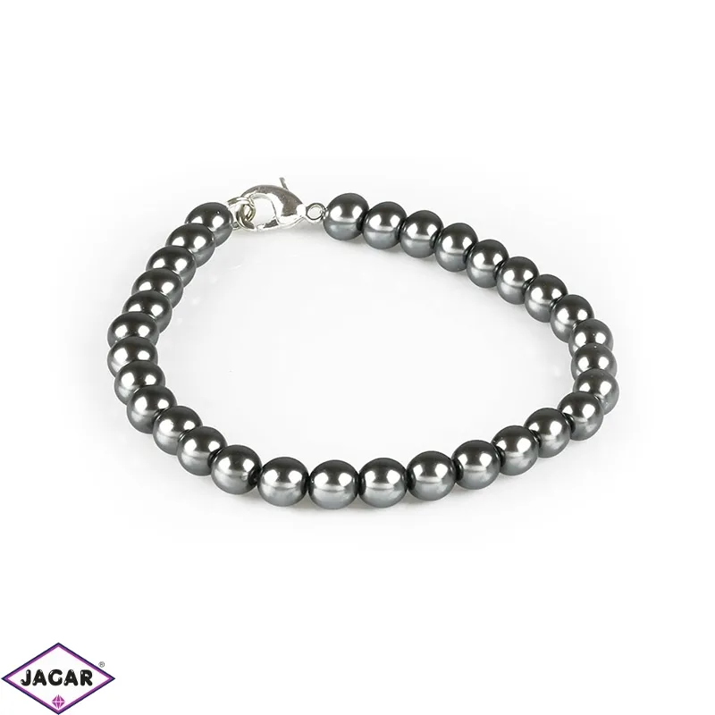 Bransoletka perła czeska szara 0,6cm BRA2230