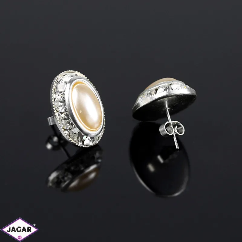 Kolczyki perła czeska ecru - crystal 48/12 EA2715 Kolczyki perła czeska ecru - crystal 48/12 EA2715