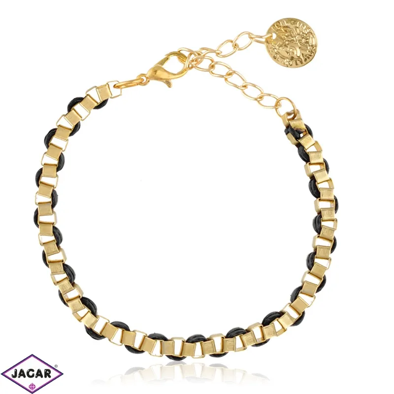 Bransoletka z rzemieniem - czarny - BRA2459 Bransoletka z rzemieniem - czarny - BRA2459