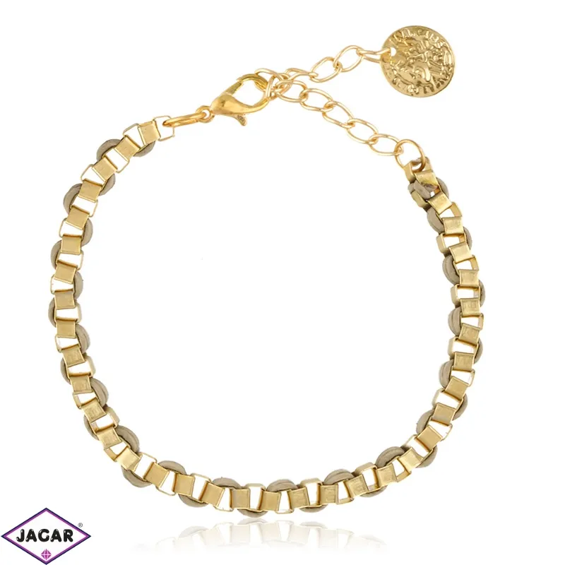 Bransoletka z rzemieniem - beżowy - BRA2461 Bransoletka z rzemieniem - beżowy - BRA2461