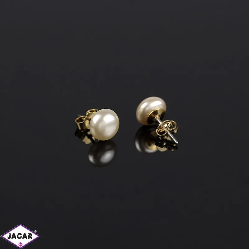 Kolczyki czeskie perła ecru zł 0,8cm 43/103 EA2876 Kolczyki czeskie perła ecru zł 0,8cm 43/103 EA2876