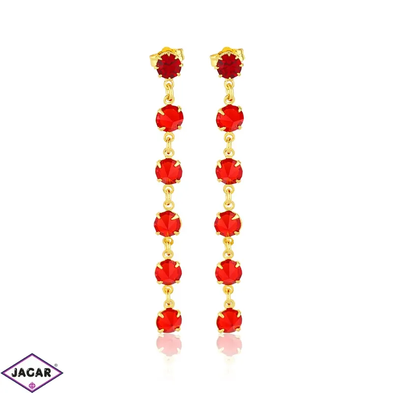 Kolczyki czeskie kryształy red 6cm 63/38 EA2997 Kolczyki czeskie kryształy red 6cm 63/38 EA2997