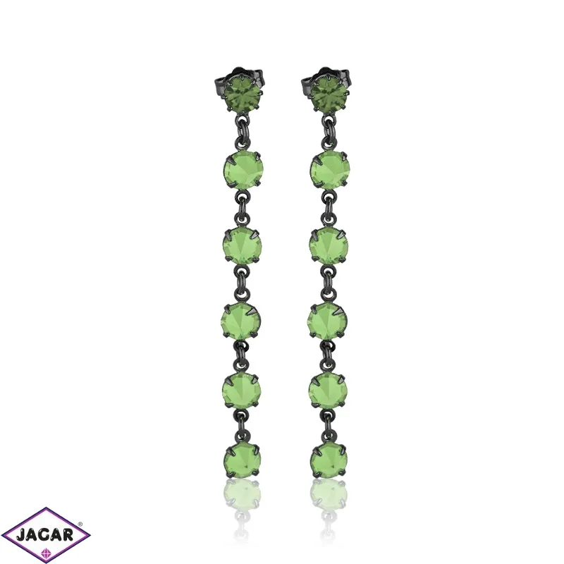 Kolczyki czeskie kryształy zieleń 6cm 63/38 EA3004 Kolczyki czeskie kryształy zieleń 6cm 63/38 EA3004