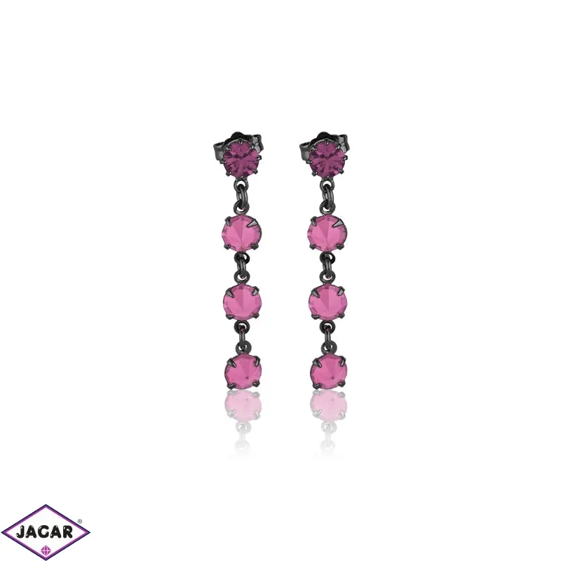 Kolczyki czeskie kryształy black/pink 63/39 EA3016 Kolczyki czeskie kryształy black/pink 63/39 EA3016