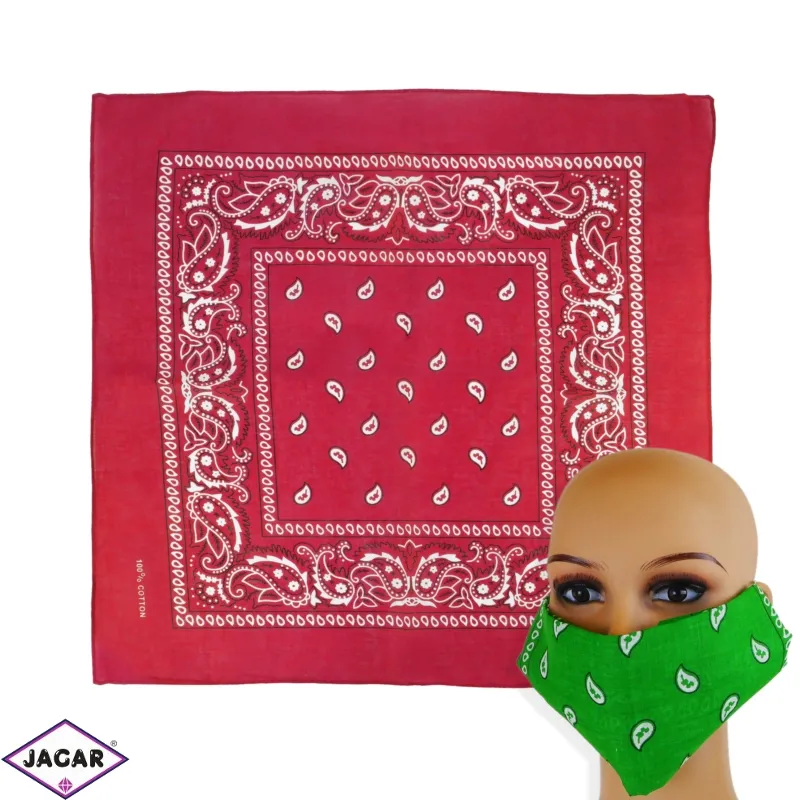 Chustka bandanka 55x55cm - czerwona - WO1043