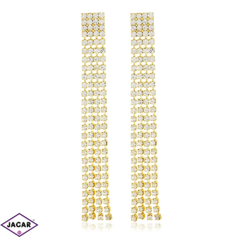 Kolczyki dżety wiszące gold 7,5cm 53/118 - EA3284