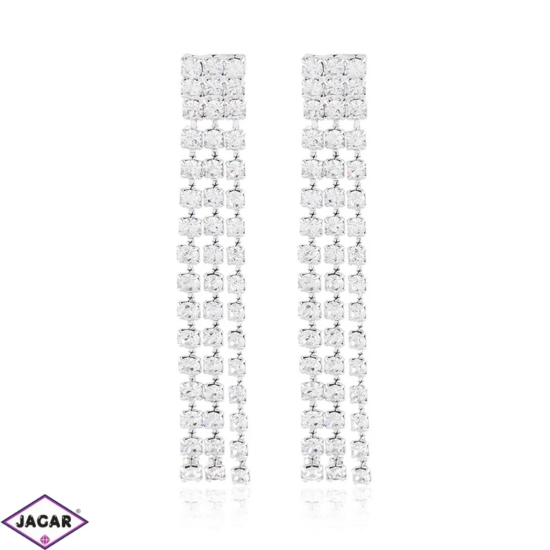 Kolczyki ślubne dżety wiszące 5cm 53/114 - EA3289 Kolczyki ślubne dżety wiszące 5cm 53/114 - EA3289