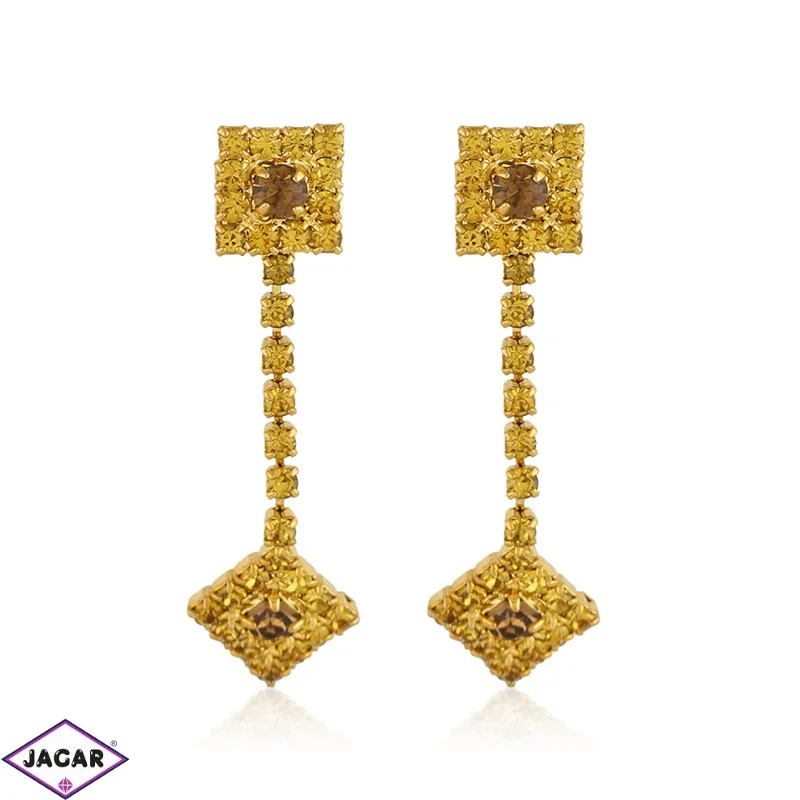 Kolczyki wiszące dżety gold romby 48/18 EA3318 Kolczyki wiszące dżety gold romby 48/18 EA3318
