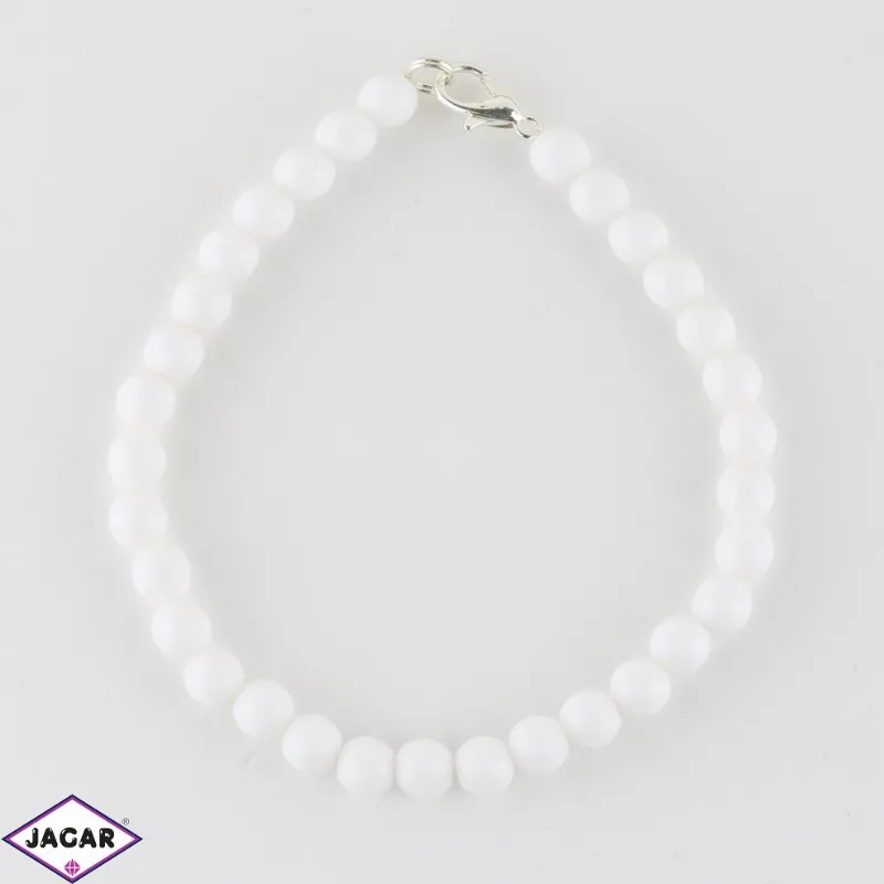 Bransoletka perły białe mleczne0,6cm 43/54 BRA2764 Bransoletka perły białe mleczne0,6cm 43/54 BRA2764