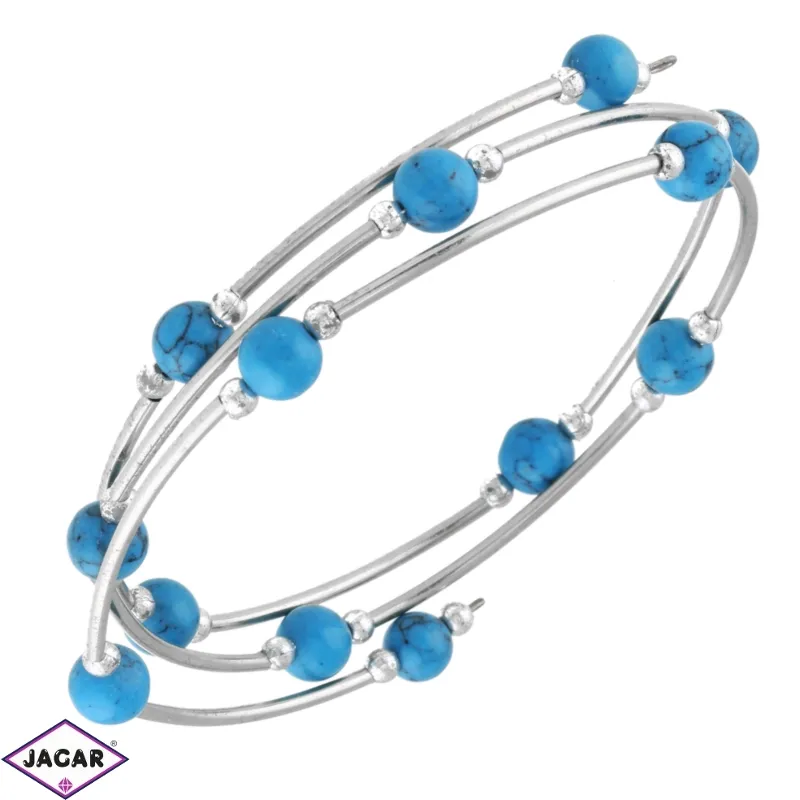 Bransoletka metalowa zawijana - blue - BRA2781 Bransoletka metalowa zawijana - blue - BRA2781