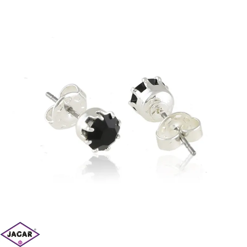 Kolczyki czarny dżet 0,8cm sztyft 53/112EA3345 Kolczyki czarny dżet 0,8cm sztyft 53/112EA3345