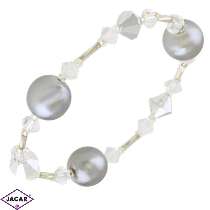 Bransoletka perła czeska szara - BRA2863 Bransoletka perła czeska szara - BRA2863