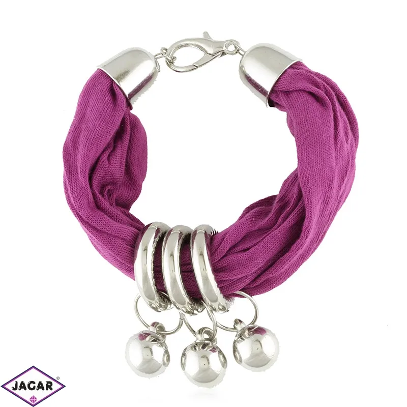 Bransoletka tekstylna purpurowa BRA2898 Bransoletka tekstylna purpurowa BRA2898
